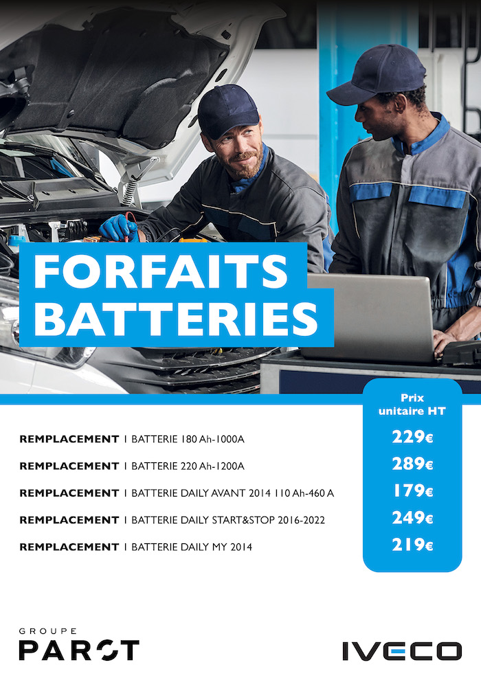 forfaits batterie iveco groupe parot